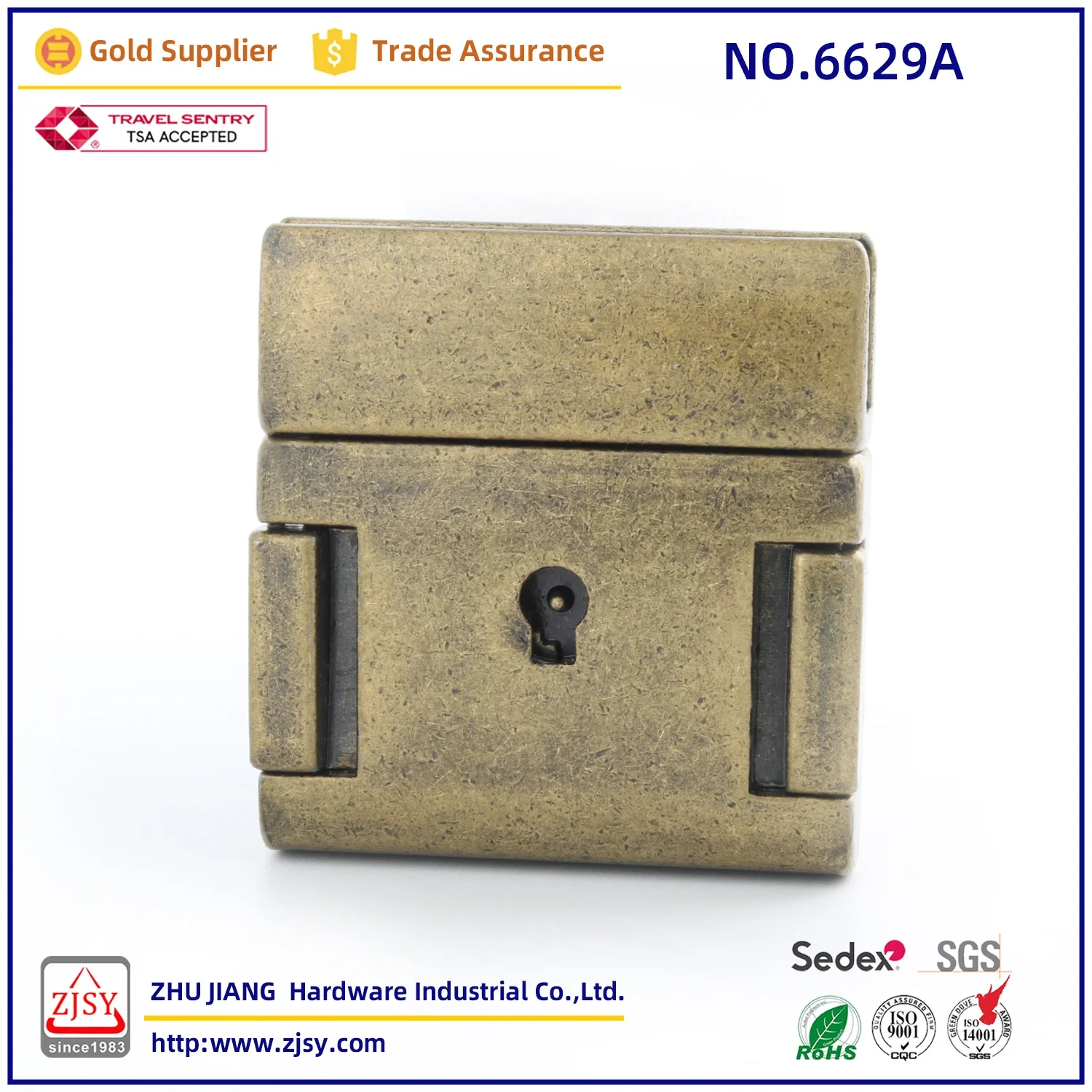 6629 High Quality Fashion Leather Bag Hardware Clasp Security Key Bag Lock