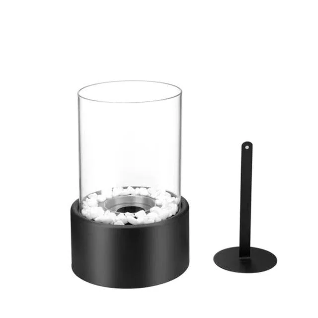 Free standing Glass cover fireplace indoor outdoor true-fire iron round small convenient alcohol heater portable
