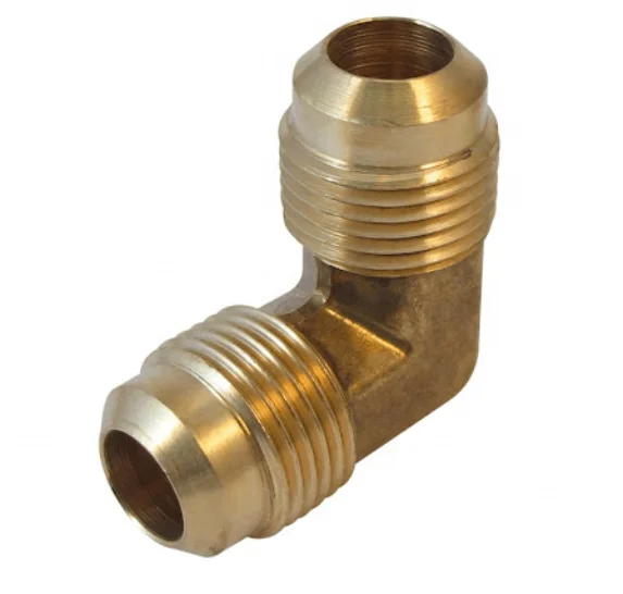 5/8 inch Flare x 3/8 inch FIP Brass 90-Degree Flare Elbow Fitting