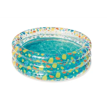 Bestway 51045 transparent sea life pool inflatable 3 rings kids round swimming pool