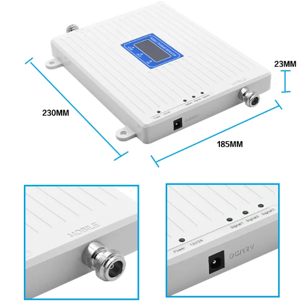  Трехдиапазонный ретранслятор 4G 3G 2G Усилитель сотового сигнала GSM 900 DCS LTE 1800 WCDMA 2100 МГц Мобильный