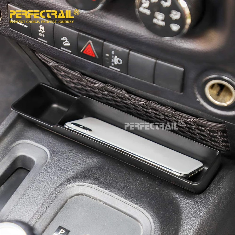 PERFECTRAIL Car Accessories Gear Shift Storage Box for Jeep Wrangler JK JKU 2011-2018