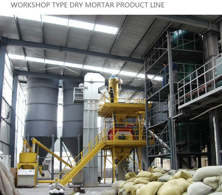 Low Investment Money Earning 10-20T/H Tile Adhesive Making Machine Dry Mix Mortar Plant Prices for Sale
