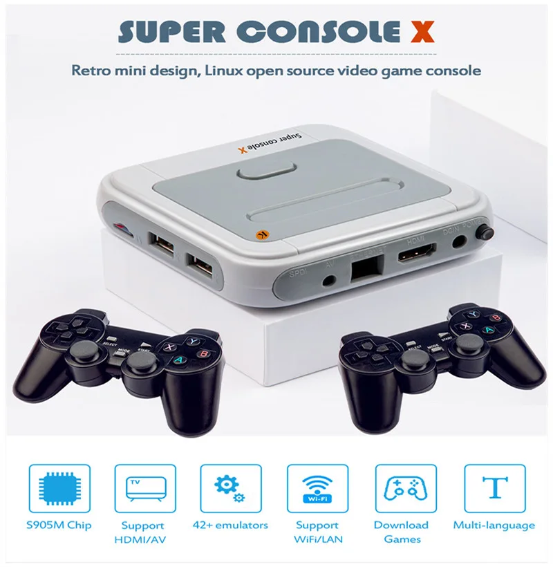  2020 Лидер продаж HD Ретро Мини ТВ Видео игровая консоль супер X Pro с приставкой для FC GB SNES DC MD