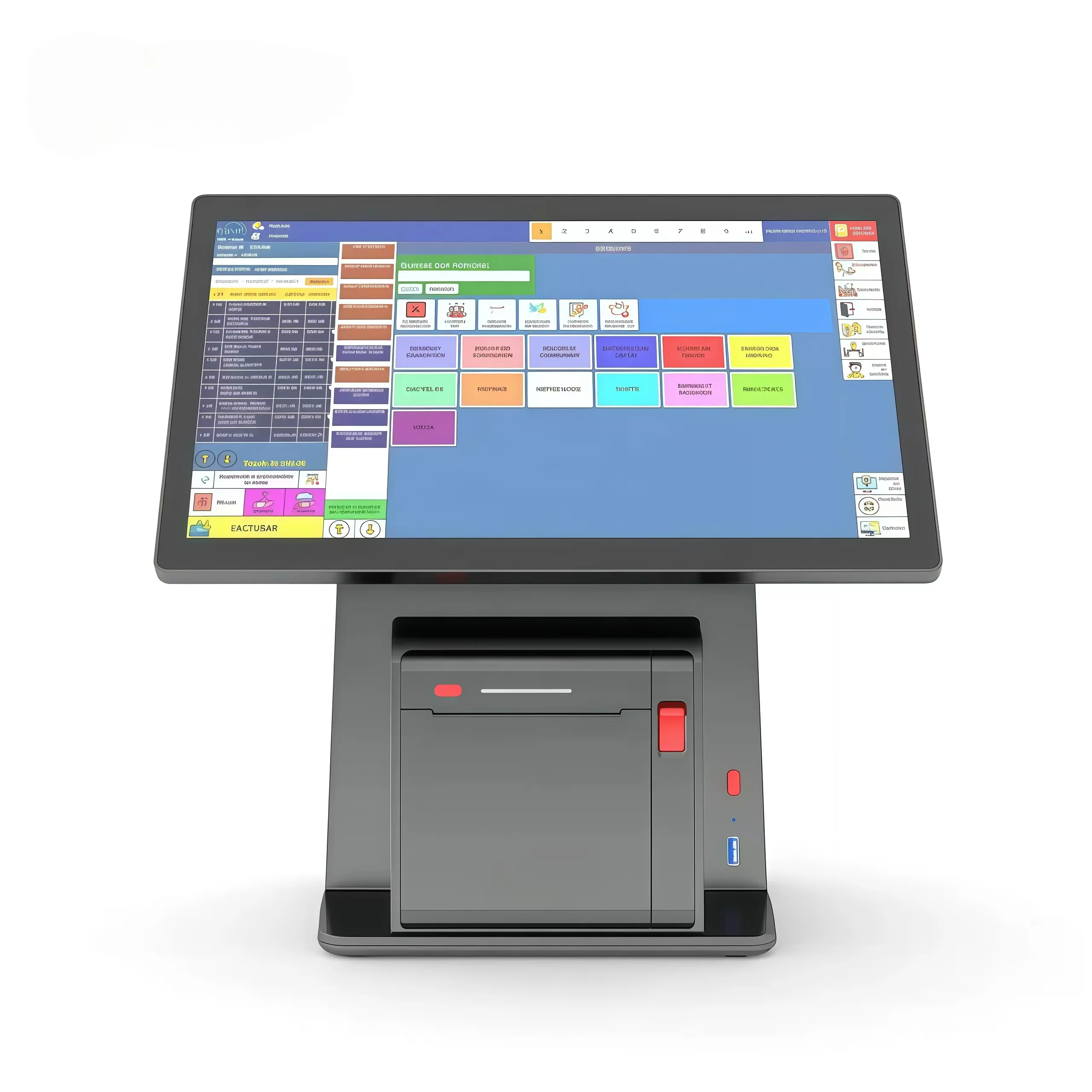 14 inch android tablet pos system restaurant counter pos cash register machine point of sale with 80MM thermal label printer
