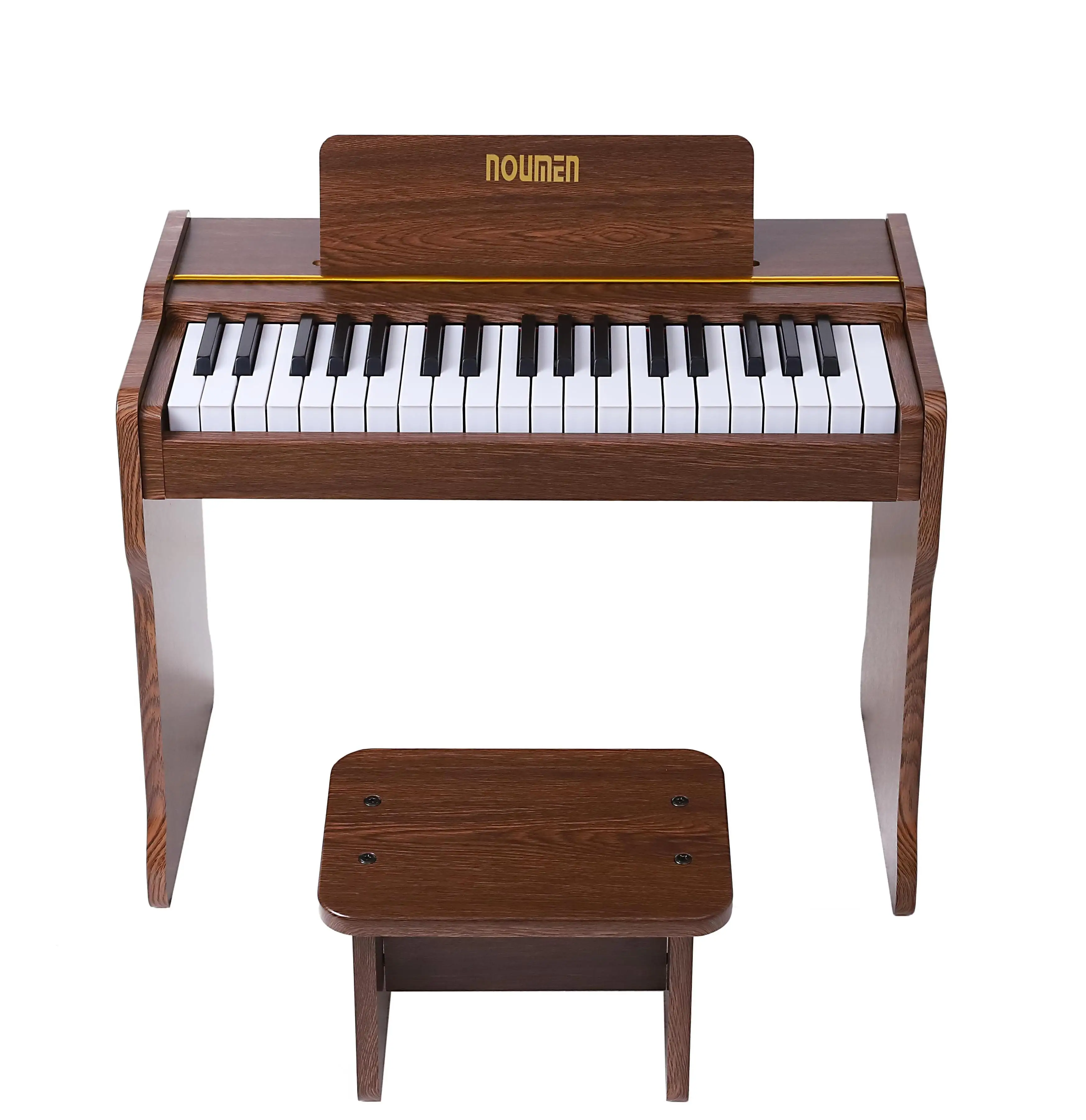 New style Walnut 37 Keys Wooden Piano Design gift to Kids cute piano toy electronic organ