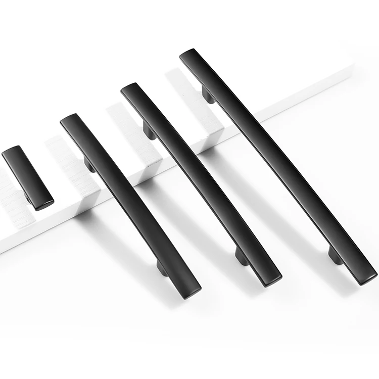 Высококачественная фурнитура для мебели из цинкового сплава, ручки для дверей шкафов, твердая перемычка, черные ручки для кухонного шкафа