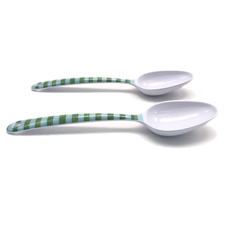 wholesale Tropical style large plastic soup salad serving dinner bowls fork and spoon set
