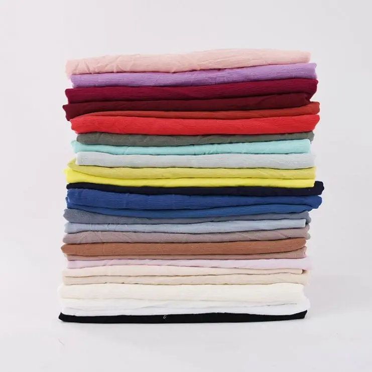 New wholesale 2020 big winter crinkle rayon cotton muslim women hijab shawl pashmina