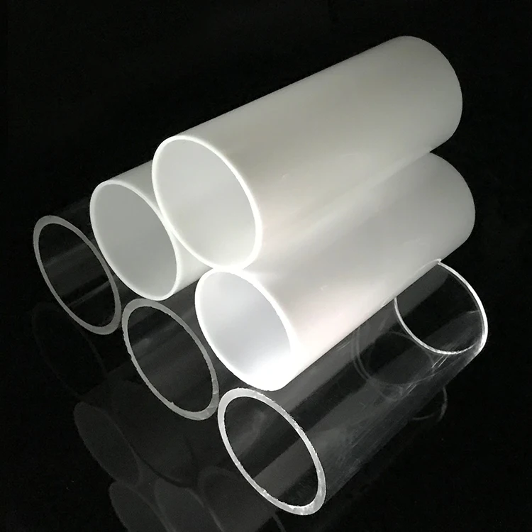 Guangzhou factory wholesale diameter 8-500mm milky white and clear color pmma round pipe plastic acrylic cylinder tube