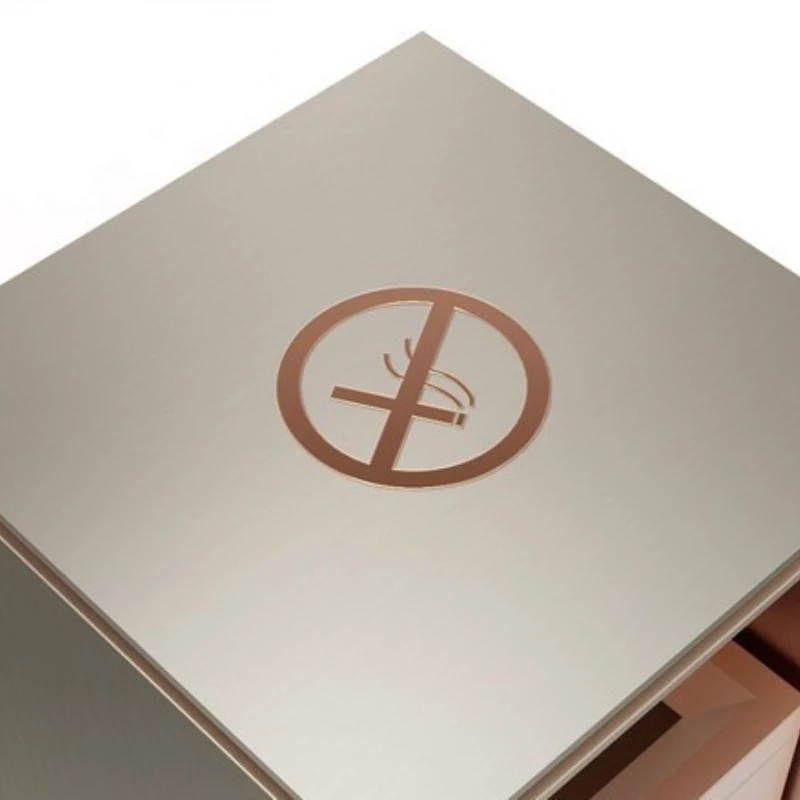 Rose Gold Stainless Steel Waste Basket Trash shopping mall office Rubish Garbish Can Bin