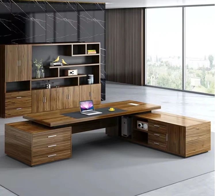 wood executive office desk Office table design mdf home executive L shape boss ceo office table