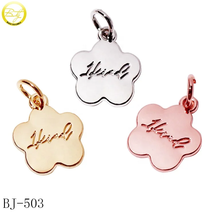 Custom mini logo shoelace charms making decorative jewelry fitting zinc alloy bra accessory metal hang tags
