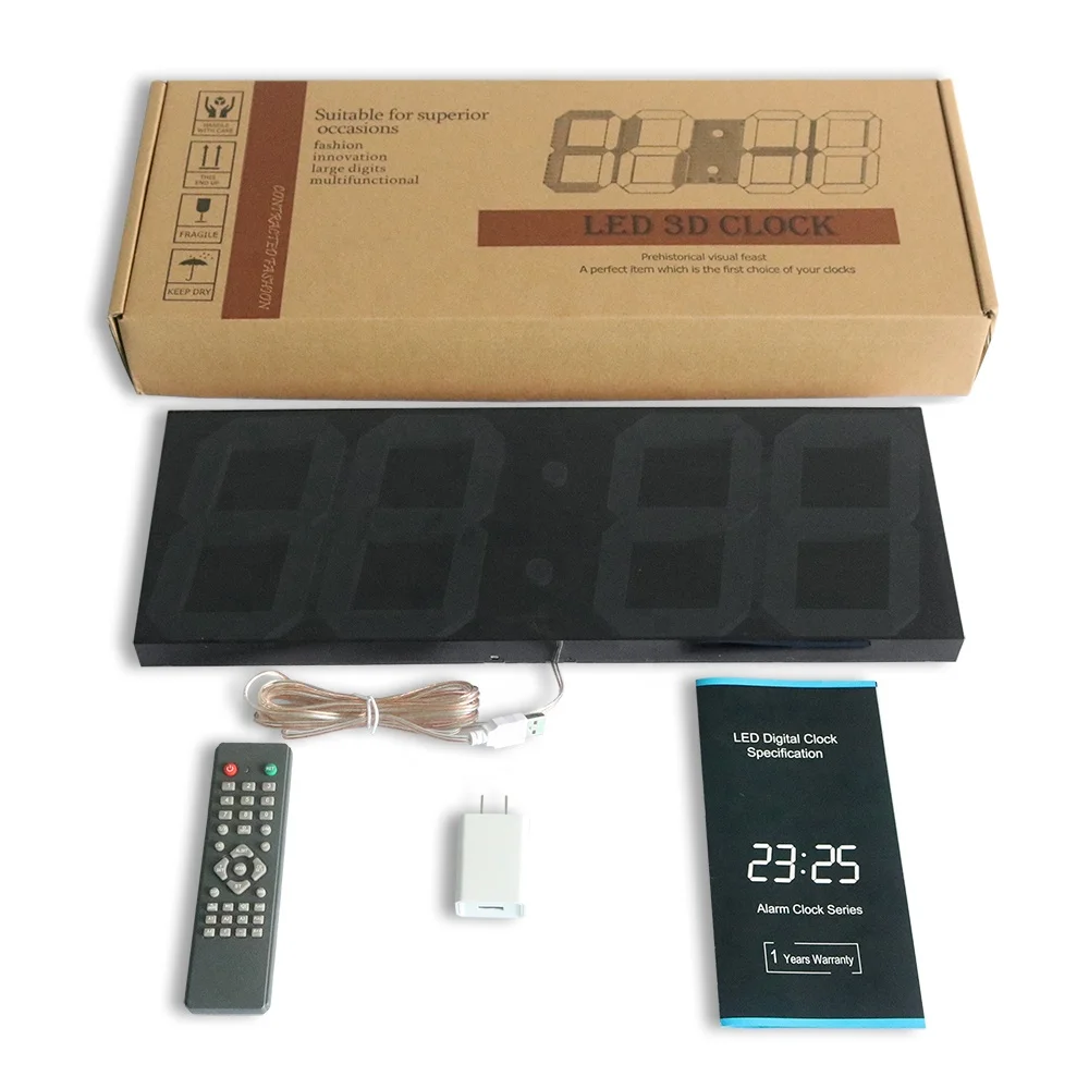 Wholesale 4 digits 6 Inch Large Display LED Digital Alarm Wall mounted Clock Countdown Timer with Buzzer