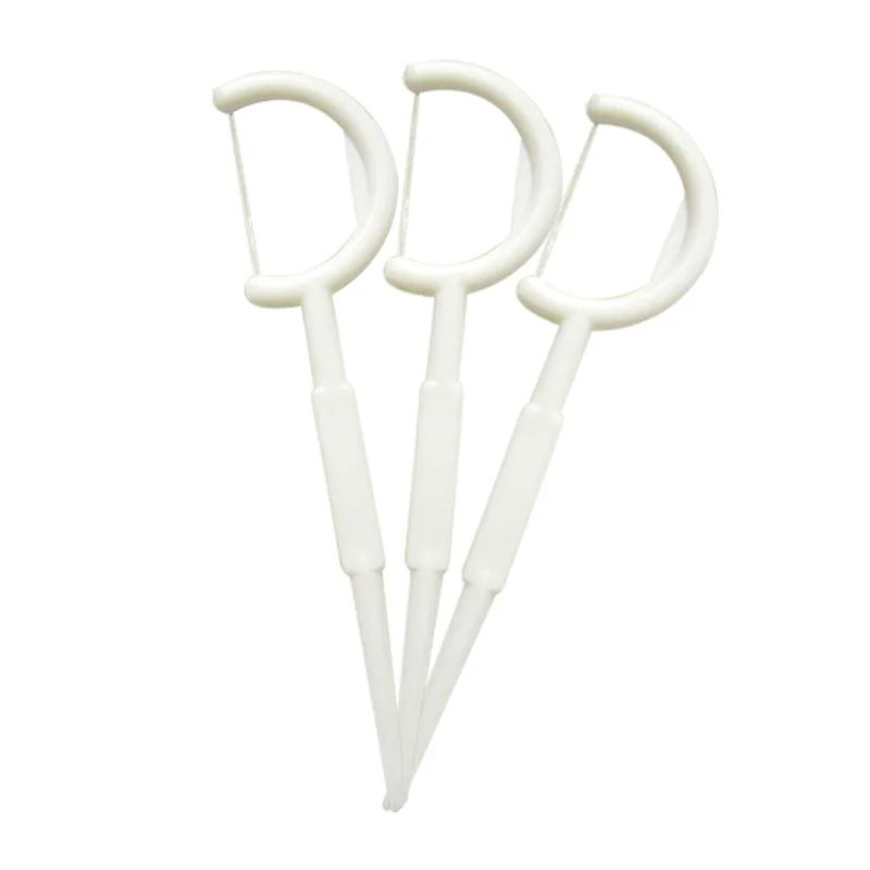 2024 high quality Wholesale Disposable Natural plastic fancy oral care single thread dental floss pick toothpicks