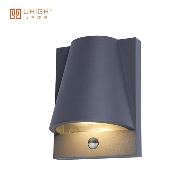 Exterior GU10 wall light with PIR sensor outdoor waterproof aluminum wall sconce with motive sensor