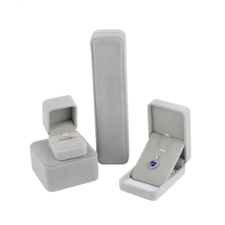 New Custom Logo Jewelry Diamond Pearl Gold Silver Draw Box Ring Bracelet Velvet Necklace box Pendant Jewellery Set Box