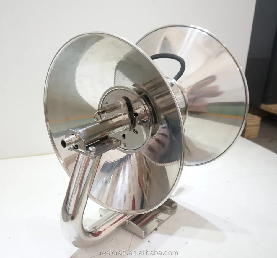 
CTJ6180 HNS --3/8 in. x 180ft-20 ft. 5000psi Stainless Steel Hand Crank Hose Reel--REELCRAFT 