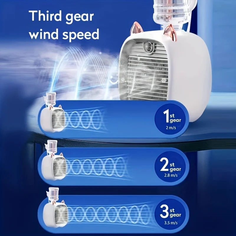 Spray tower portable air cooler fan mini usb air conditioner desktop water misting cooling fan