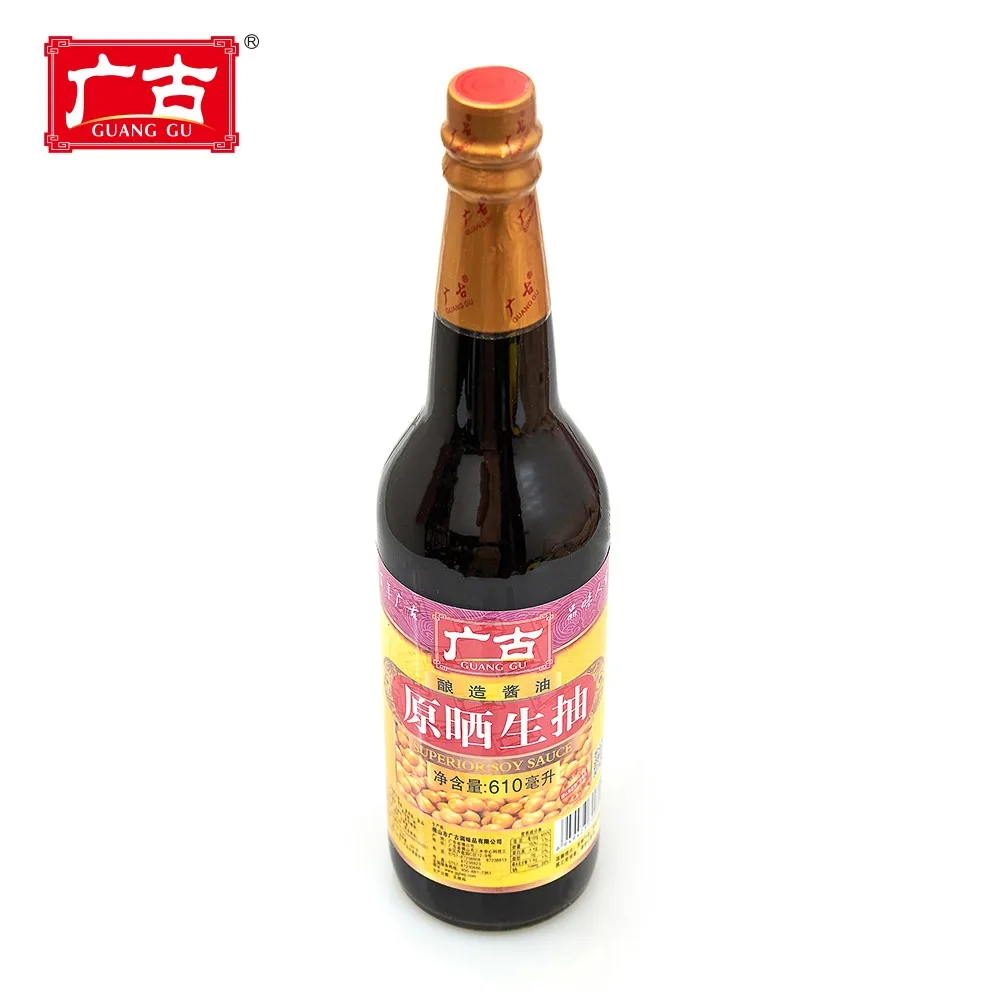 China Foodstuff 610ml Vegetarian Style Soya Bean Thin Soy Sauce Natural Brewed Good Taste