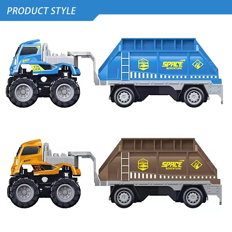 JinYing New arrival space transport trailer truck toys model inertia diecast metal truck 4wd transport diecast toy vehicle truck