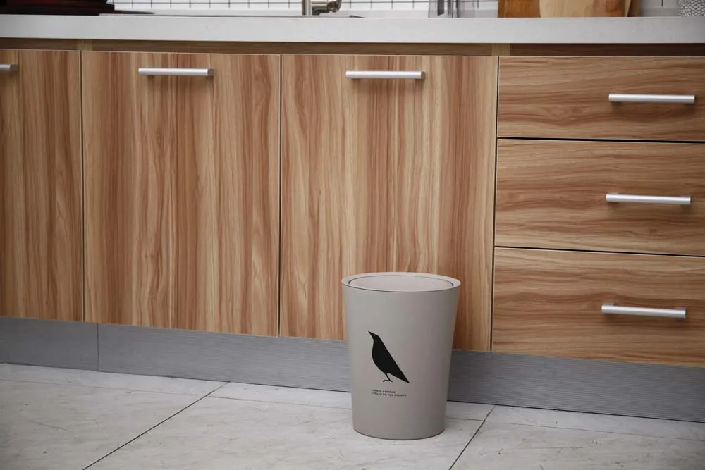 Citylife 8.5 Liter Round Trash Can with Lid Bathroom Garbage Can with Flip Lid for Kitchen Living Room Bedroom Office Waste Bin