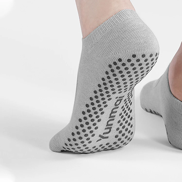 
grey quality cotton pilates soft unisex fitness women wear yoga socks 