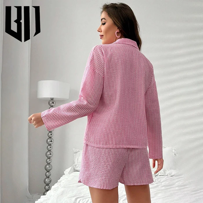 Factory Custom Ladies Cozy Sleepwear Nightwear Women Pajamas Set 2 Piece Set Women Pajamas Womens Pyjamas