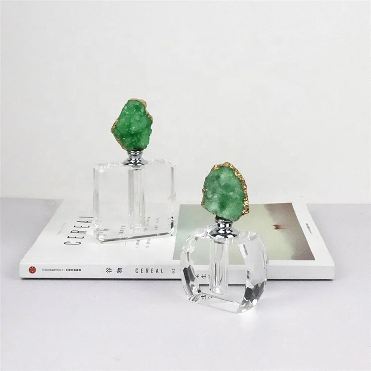 
5ml Luxury Design Wedding Anniversary Gift Perfume Oil Bottle Empty With Natural Agate Stone 
