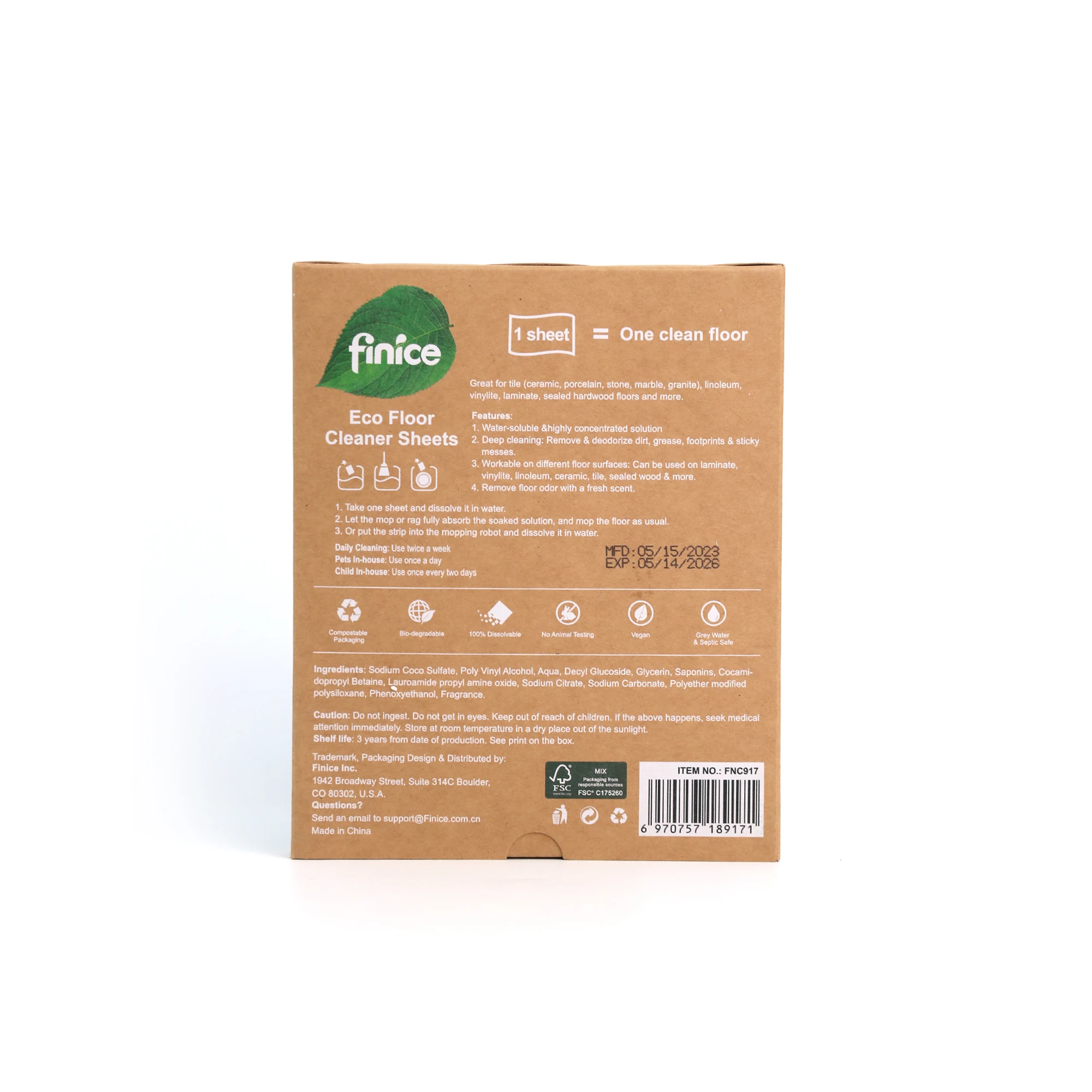 FNC938 OEM Household Hygiene Floor Cleaner Mopping Floor Wiping Tile wood Floor Cleaning Sheet