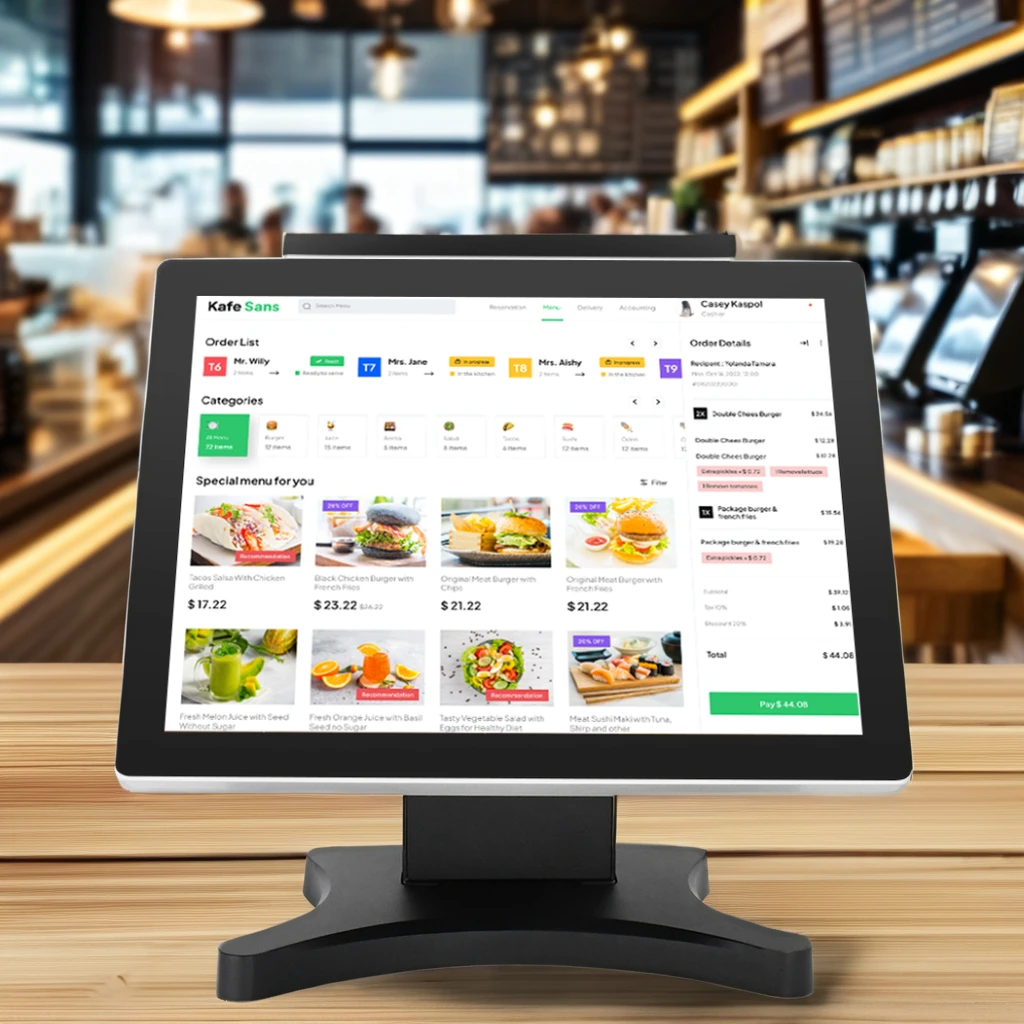 15 Inch Dual Touch Screen Machine Windows Restaurant Point of Sales Systems POS Electronic Smart Cash Register