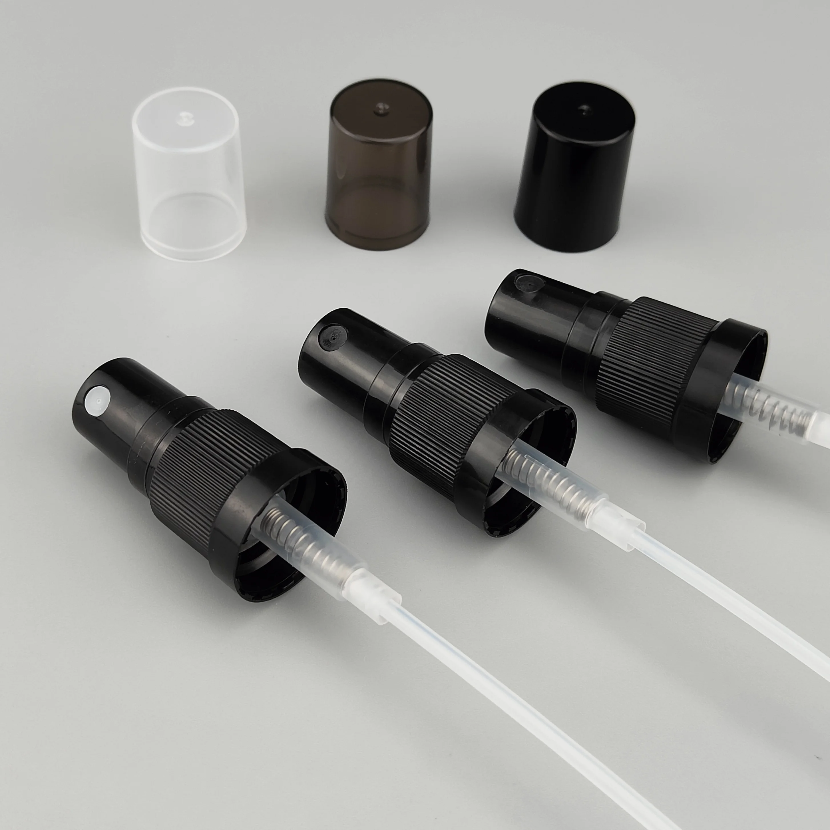 cosmetic bottle sprayer 15 ml 30 ml 50 ml 100 ml matte black glass bottle with 18/415 plastic pump