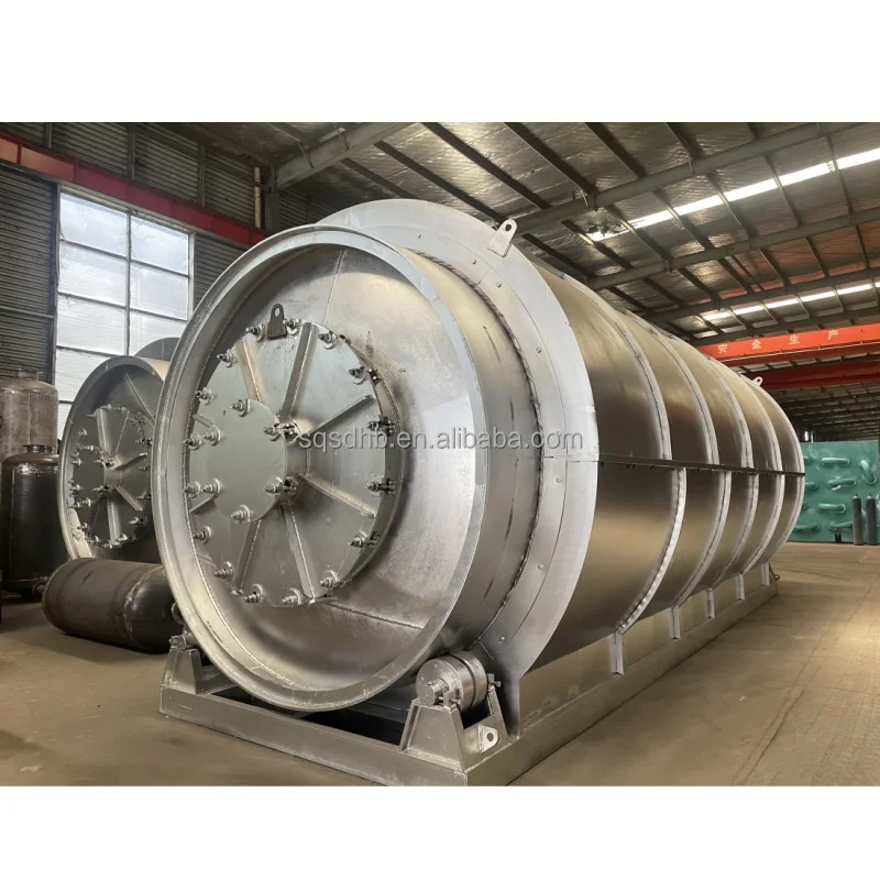 Hot sales  recycle waste tire tyre plastic rubber oil sludge aluminum to oil recycling pyrolysis  machine