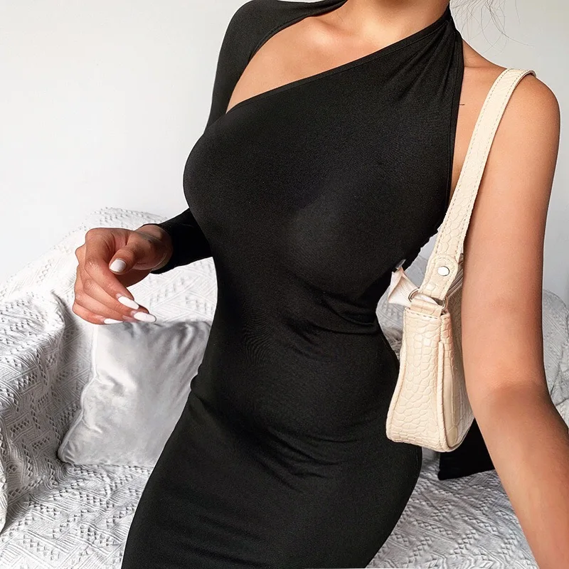 
Dress Model Fashion Elegant Clothing Black Backless Autumn Wholesale Women Dresses Sale 
