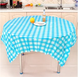 Factory direct supply disposable blue red plaid picnic mat for food stall restaurant round tablecloth
