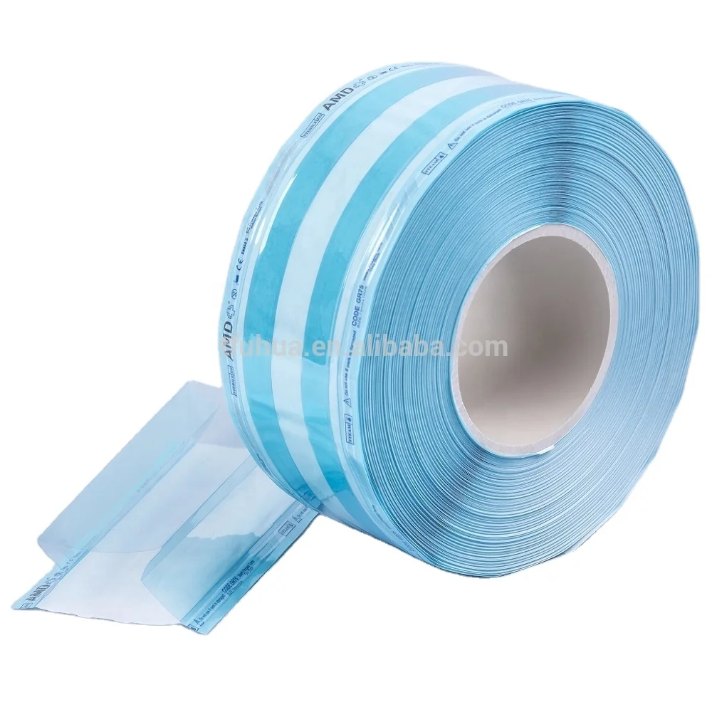 Sterilisation Pouch Roll Gusseted for Medical Autoclave Steam/EO/Formaldehyde Disinfection Packaging Gr200 200mm*100m