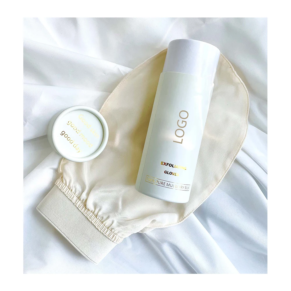 100% Mulberry Silk Source Factory Wholesale Bathroom Exfoliated Silk Gloves Organic Natural Silk Gloves