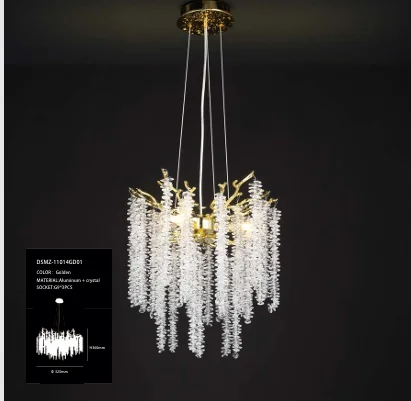 Luxury Living Room Lamp Crystal Ceiling Lamp Villa Banquet Decoration Tree Branch Crystal Chandelier