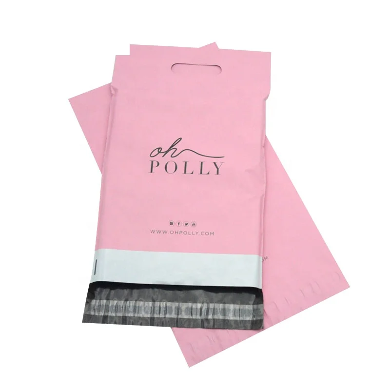 odm oem wholesales packing machine mail shipping bag poly 9x12 biodegradable custom pink mailing bags with handle for shipping