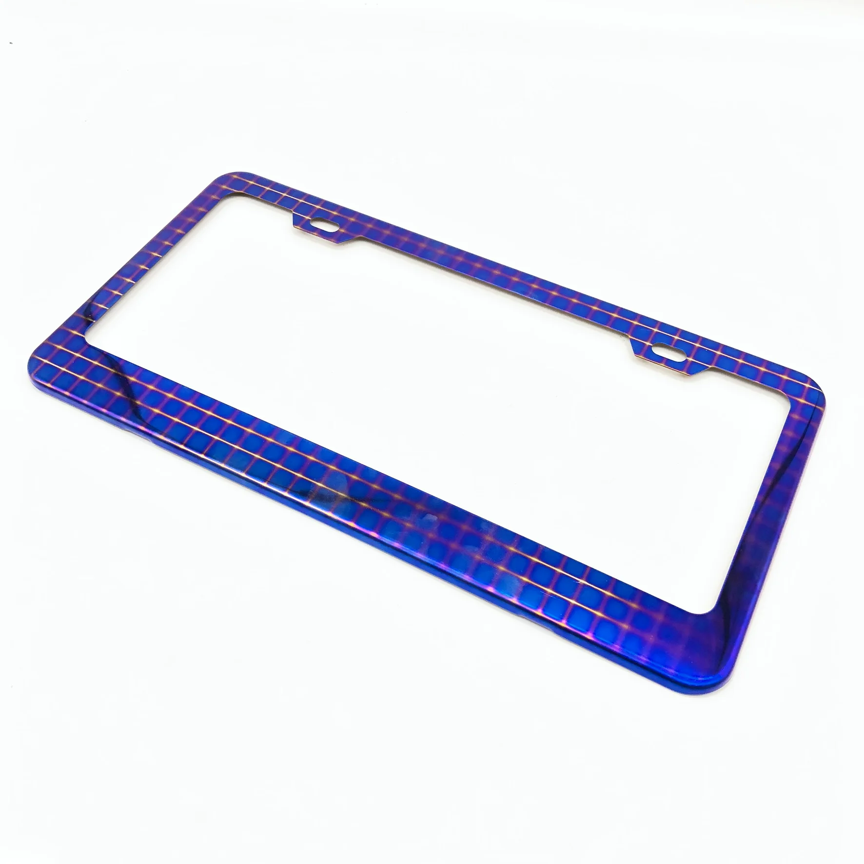 JDM TItanium Blue License Plate Frame Metal License Holder Tag Cover