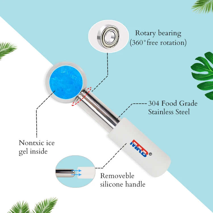 2025 Private Label OEM Skin Beauty Face Roller Magic Cooling Massager Gold Facial Cryo Ice Globes