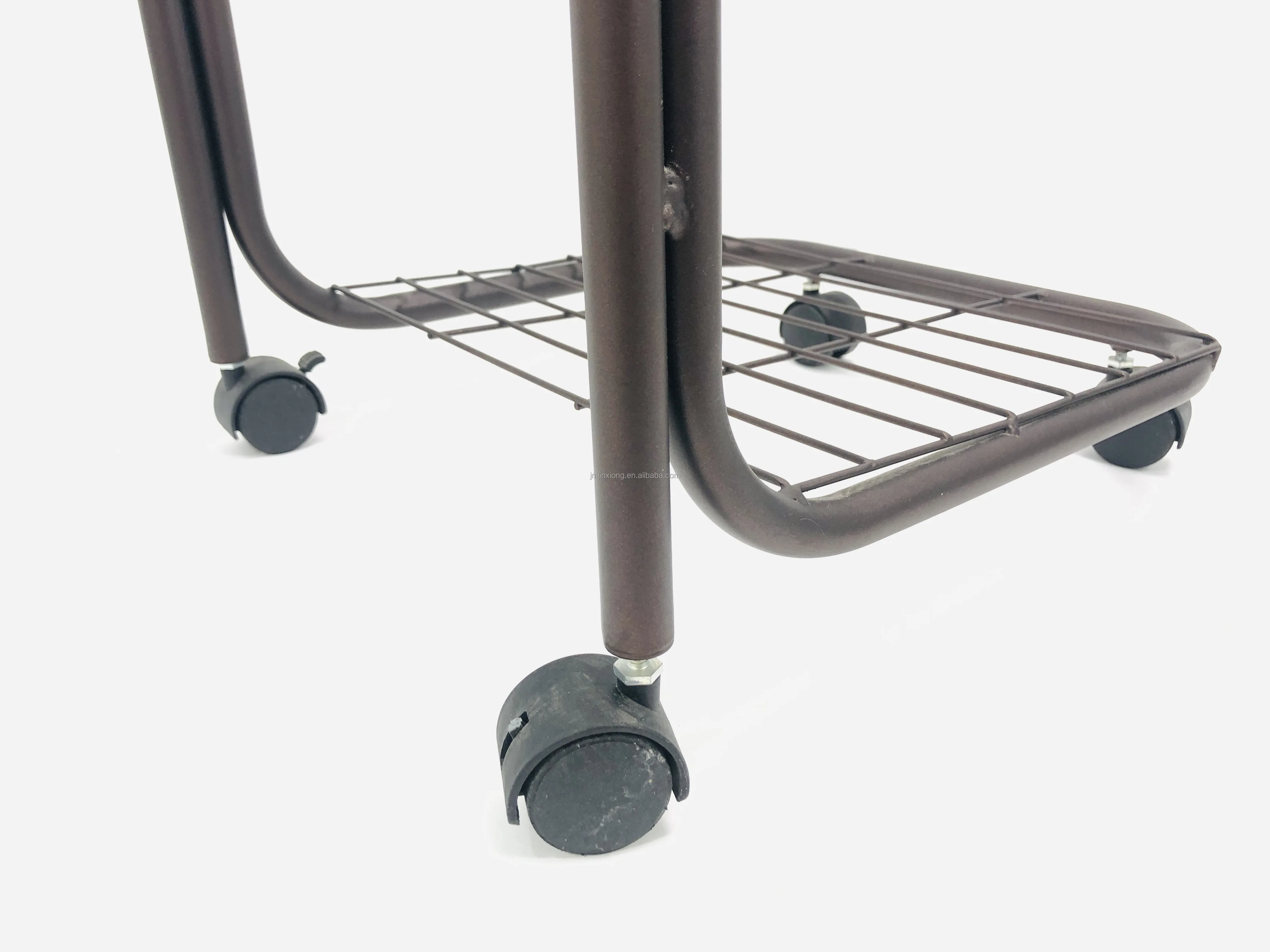 2 Tier Rolling Laundry Hamper with 2 Removable Wire Basket Metal Sorter Storage Trolley Shelf Basket with Wheel