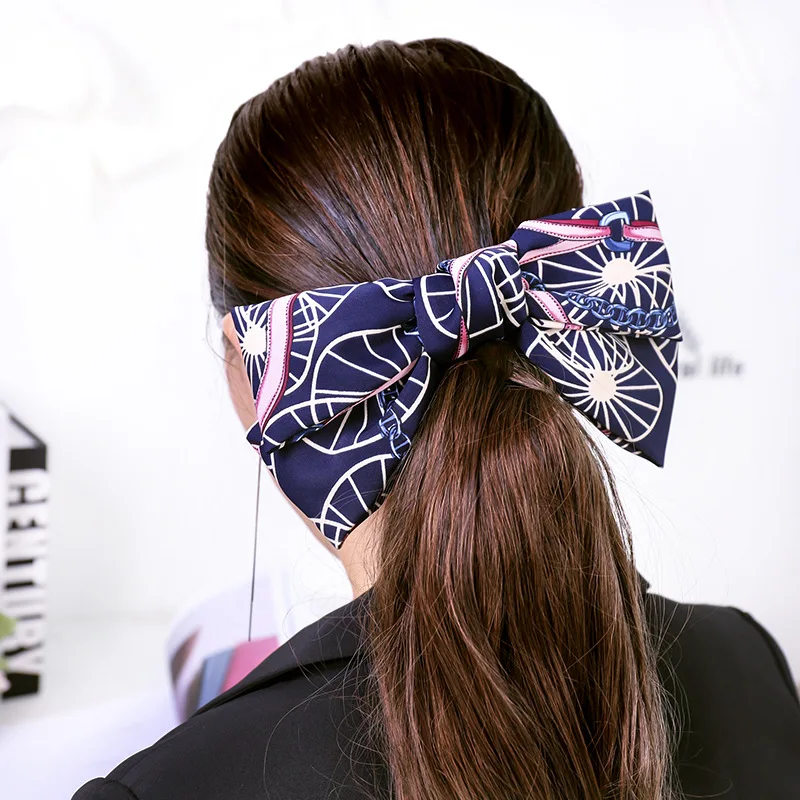HC396 baby hair accessories wholesale bulk Printed bow hair clip kids fabric hairclips for girls