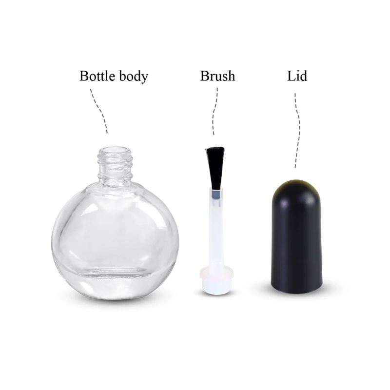 Idealpak 7ml Nail Polish Glue Bottle Nail Polish Bottle Transparent 5ml OEM