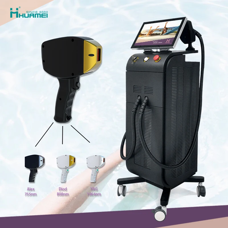 Triple 3 wavelength diode laser hair removal 755nm 810nm 1064nm laser 3 wavelength diode hair removal machine with medical CE