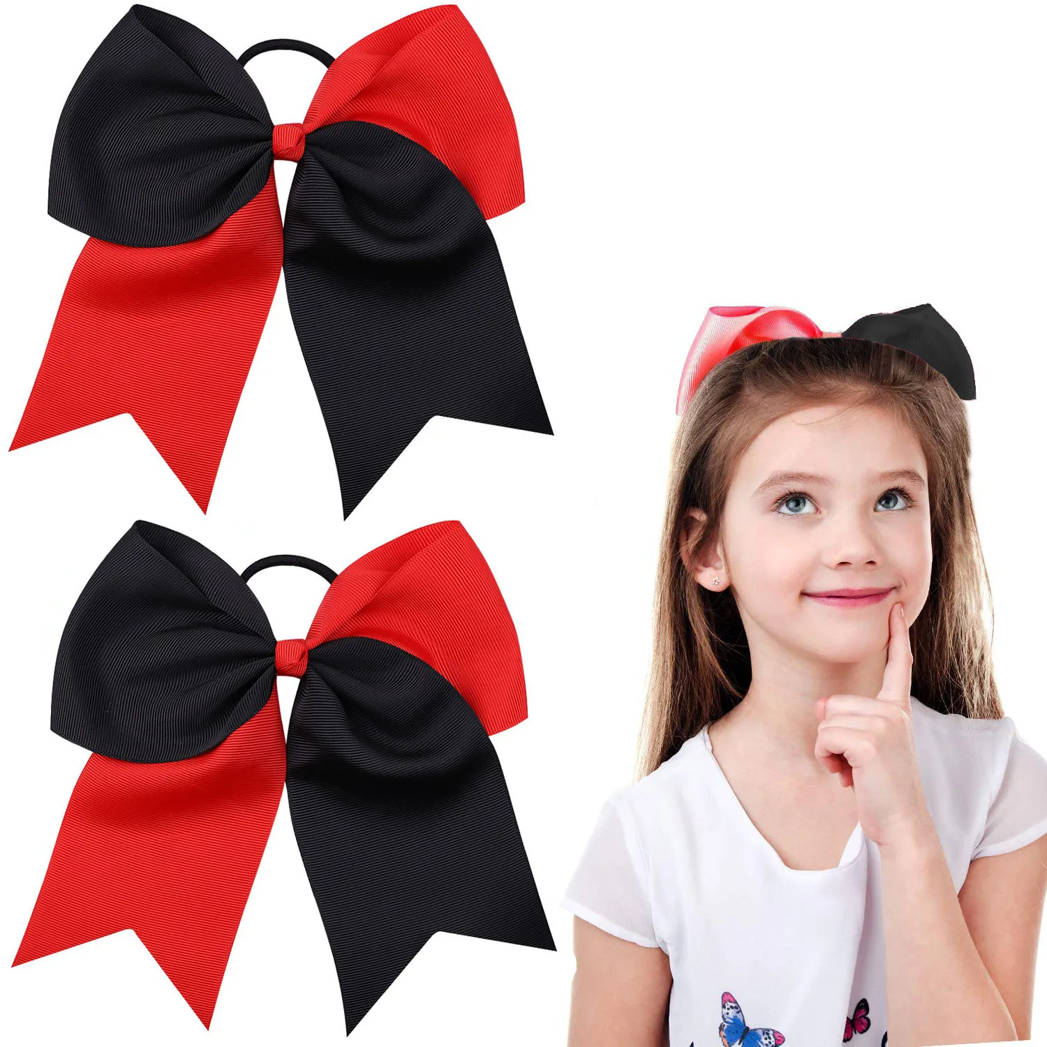 Factory Supplies Pre Made Ribbon Cheer Hair Bow for Girls