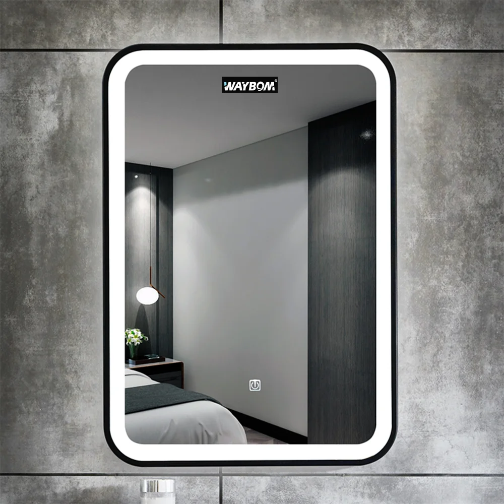 Hot Selling Hotel Aluminum Framed LED Lighted Touch Sensor Bathroom Mirror