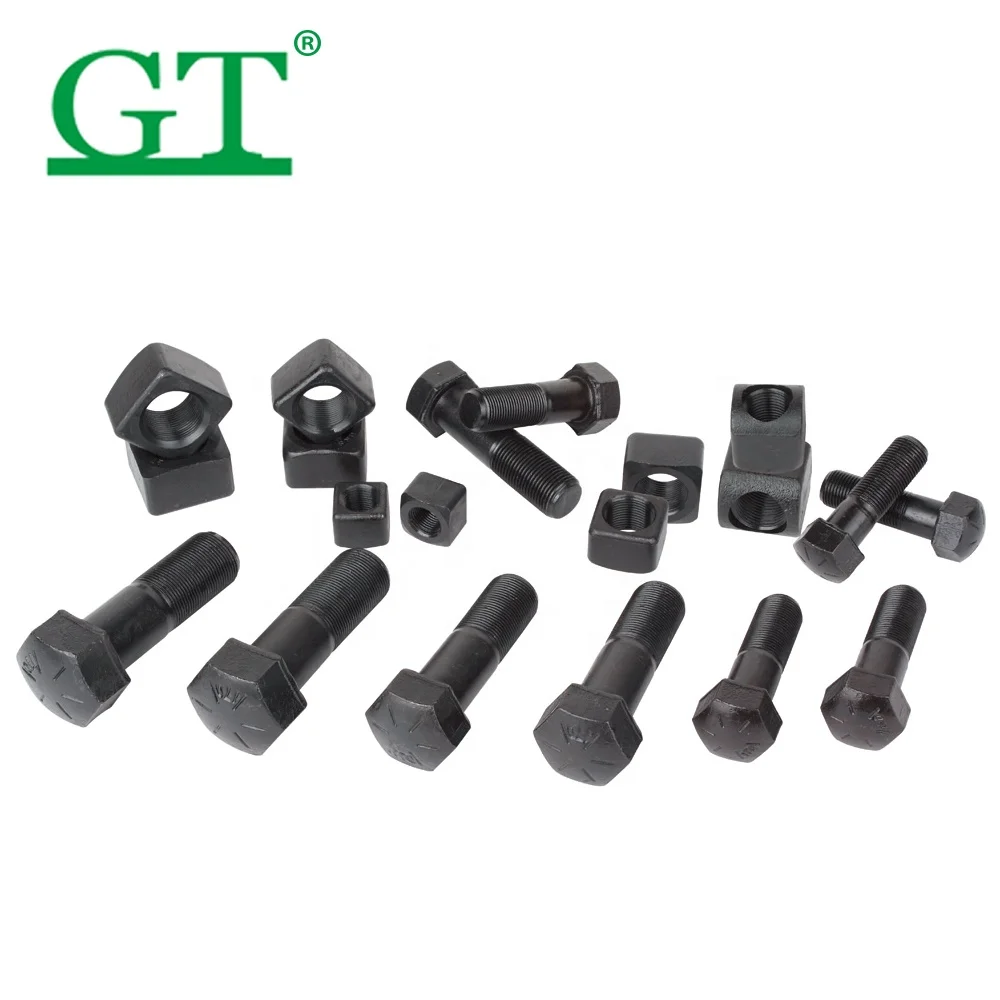 12.9 grade excavator track shoe bolts and nuts high tensile hardness track bolt with 40Cr material