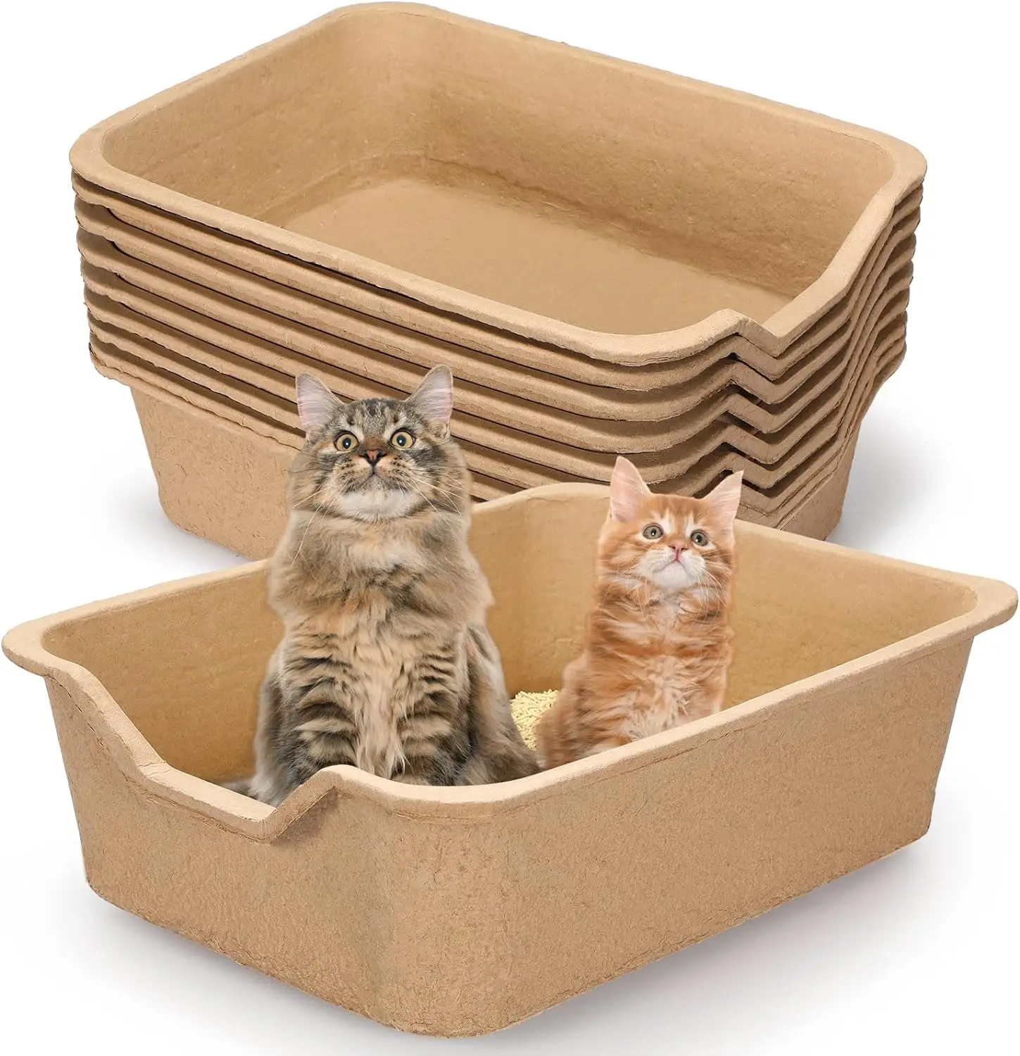 Large Disposable Cat Litter Box Paper Cat Litter Tray Pet Litter Pan for Cats Rabbits Sturdy  Indoor Outdoor Travel