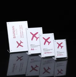 Tabletop Menu A4 A5 A6/custom Size L Shape Transparent Display Stand Slanted Plastic Acrylic Sign Holder 8.5 X 11